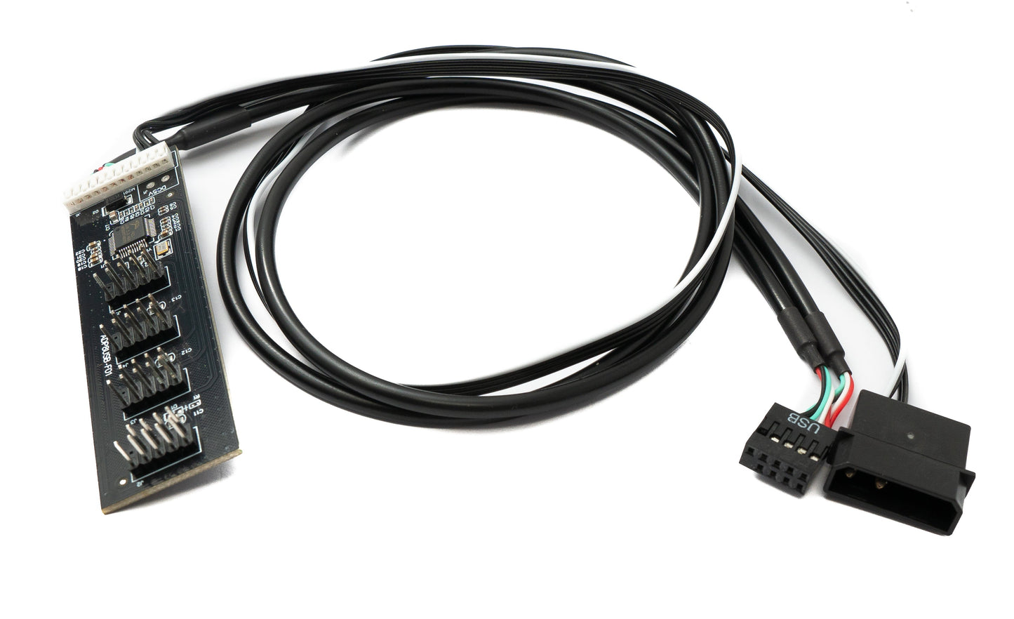 SYSTEM-S USB 2.0 9-pinna tengi Y-tengisnúra kvenkyns í 4x karlkyns fyrir móðurborð, svört
