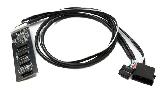 SYSTEM-S USB 2.0 9-pinna tengi Y-tengisnúra kvenkyns í 4x karlkyns fyrir móðurborð, svört