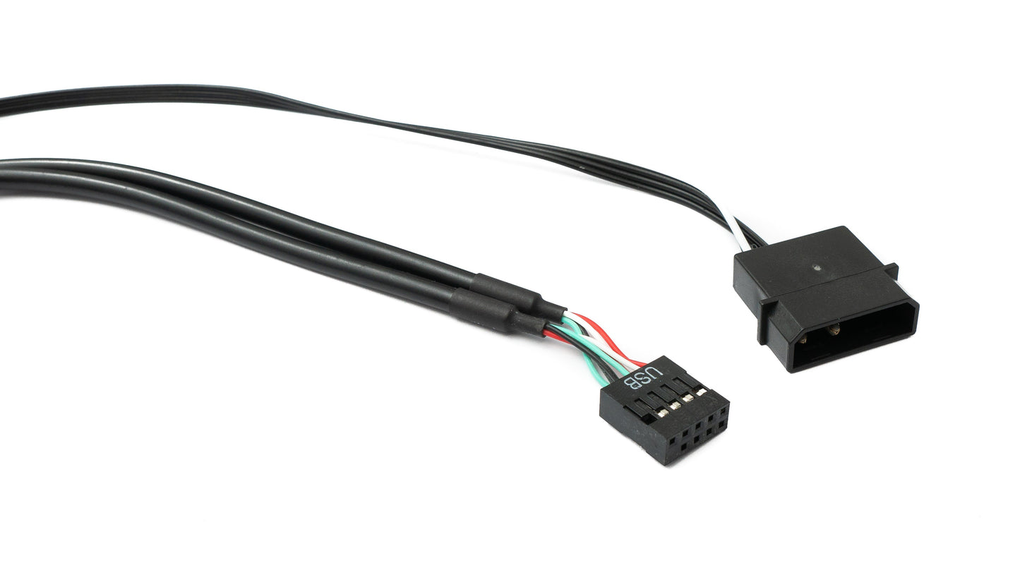 SYSTEM-S USB 2.0 9-pinna tengi Y-tengisnúra kvenkyns í 4x karlkyns fyrir móðurborð, svört