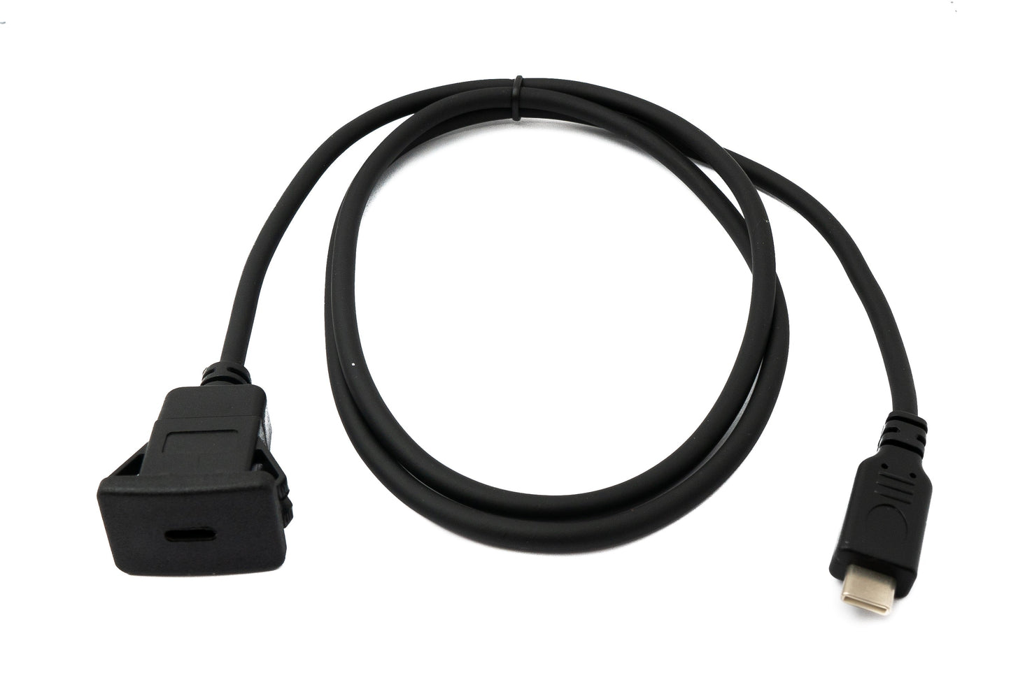 SYSTEM-S USB 3.1 snúra 100 cm Type C karlkyns í kvenkyns snúra fyrir spjaldfestingu 5 Gbit/s í svörtu
