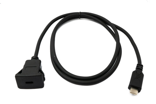 SYSTEM-S USB 3.1 snúra 100 cm Type C karlkyns í kvenkyns snúra fyrir spjaldfestingu 5 Gbit/s í svörtu