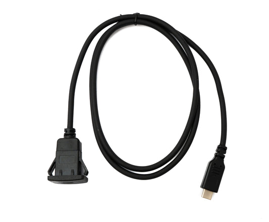 SYSTEM-S USB 3.1 snúra 100 cm Type C karlkyns í kvenkyns snúra fyrir spjaldfestingu 5 Gbit/s í svörtu