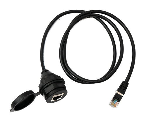 SYSTEM-S LAN cable 100 cm RJ45 plug to socket bulkhead waterproof Cat6