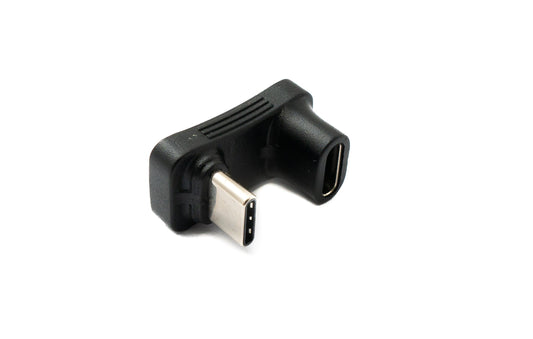 SYSTEM-S USB 3.1 Gen 2 Type C millistykki karlkyns í kvenkyns U-snúnings 180° hornsnúra 10 Gbit/s 100W fyrir gufuborð