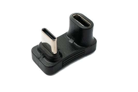 SYSTEM-S USB 3.1 Gen 2 Type C millistykki karlkyns í kvenkyns U-snúnings 180° hornsnúra 10 Gbit/s 100W fyrir gufuborð