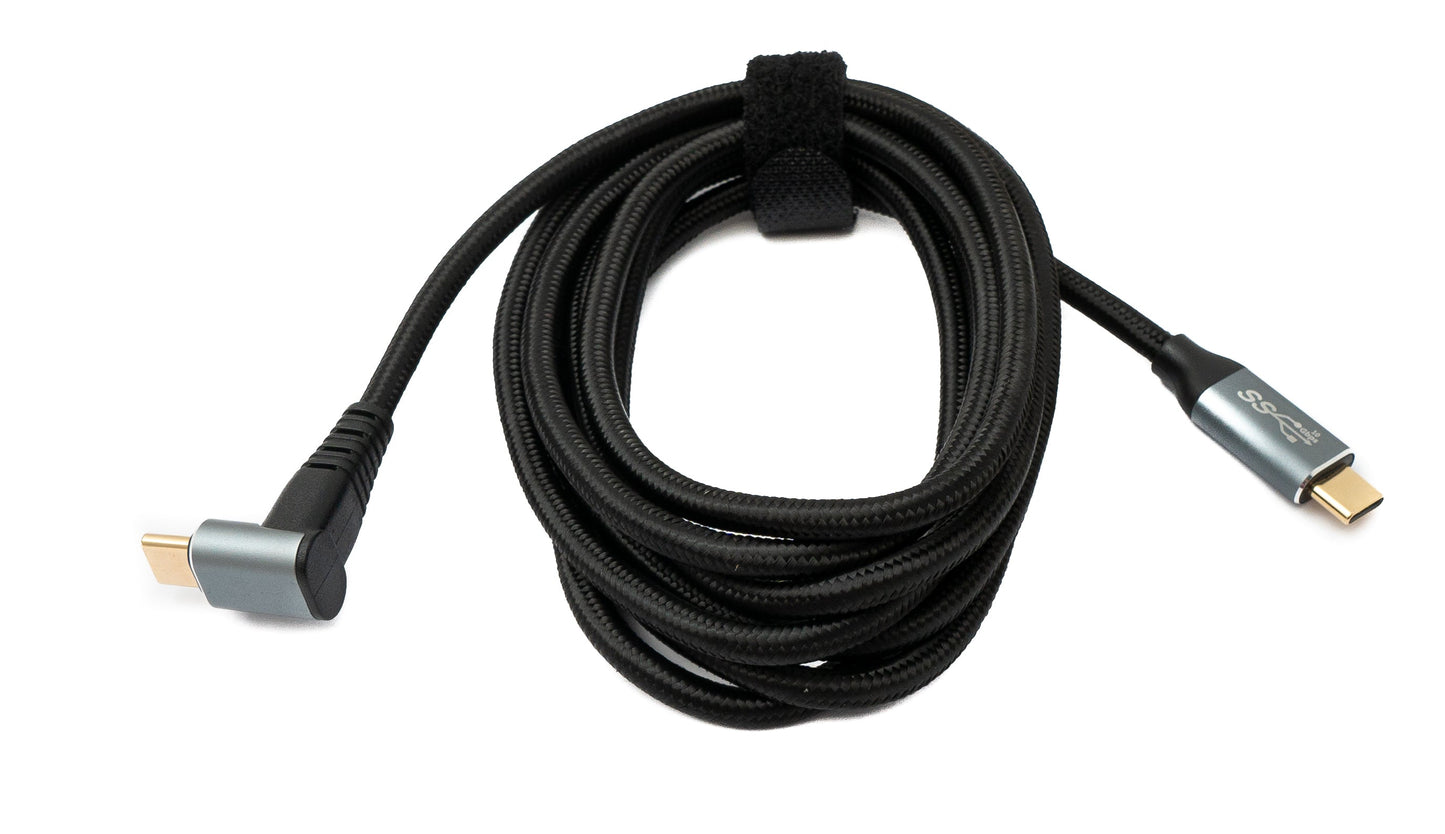 SYSTEM-S USB 3.1 Gen 2 Type C snúra 2 m karlkyns í karlkyns 10 Gbit/s 100W horn