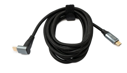 SYSTEM-S USB 3.1 Gen 2 Type C snúra 2 m karlkyns í karlkyns 10 Gbit/s 100W horn