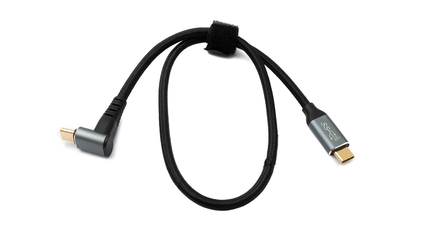 SYSTEM-S USB 3.1 Gen 2 Type C cable 50 cm male to male 10 Gbit/s 100W angle