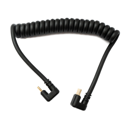 SYSTEM-S USB 3.1 Type C cable 80 cm male to male 5 Gbit/s spiral U Turn 180° angle