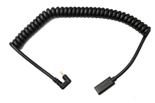 SYSTEM-S USB 3.1 Type C snúra 180 cm karlkyns í kvenkyns 5 Gbit/s spíral U snúningur 180° horn