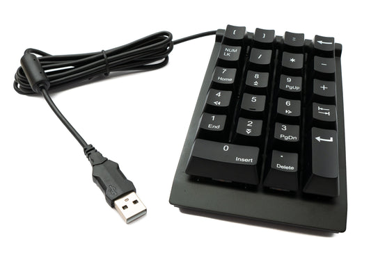 SYSTEM-S Numpad 23-key USB 2.0 Type A mechanical keyboard with LED in black
