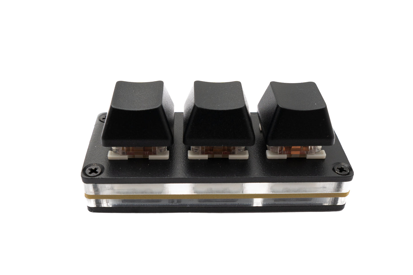 USB HID Mini lyklaborð, 3 hnappa forritanlegt vélrænt RGB LED flýtilyklar fyrir tölvur, svart fyrir OSU!
