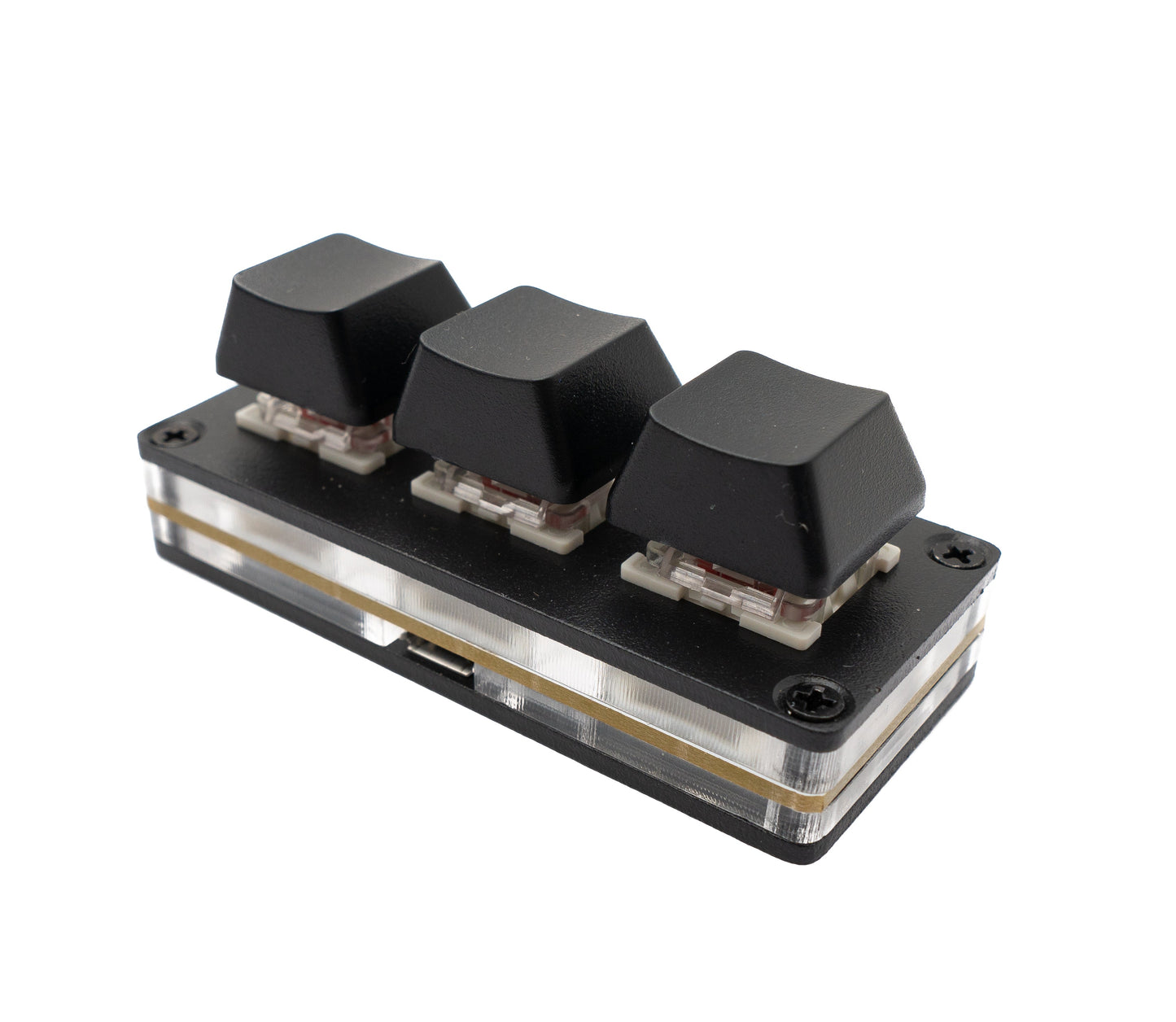 USB HID Mini lyklaborð, 3 hnappa forritanlegt vélrænt RGB LED flýtilyklar fyrir tölvur, svart fyrir OSU!