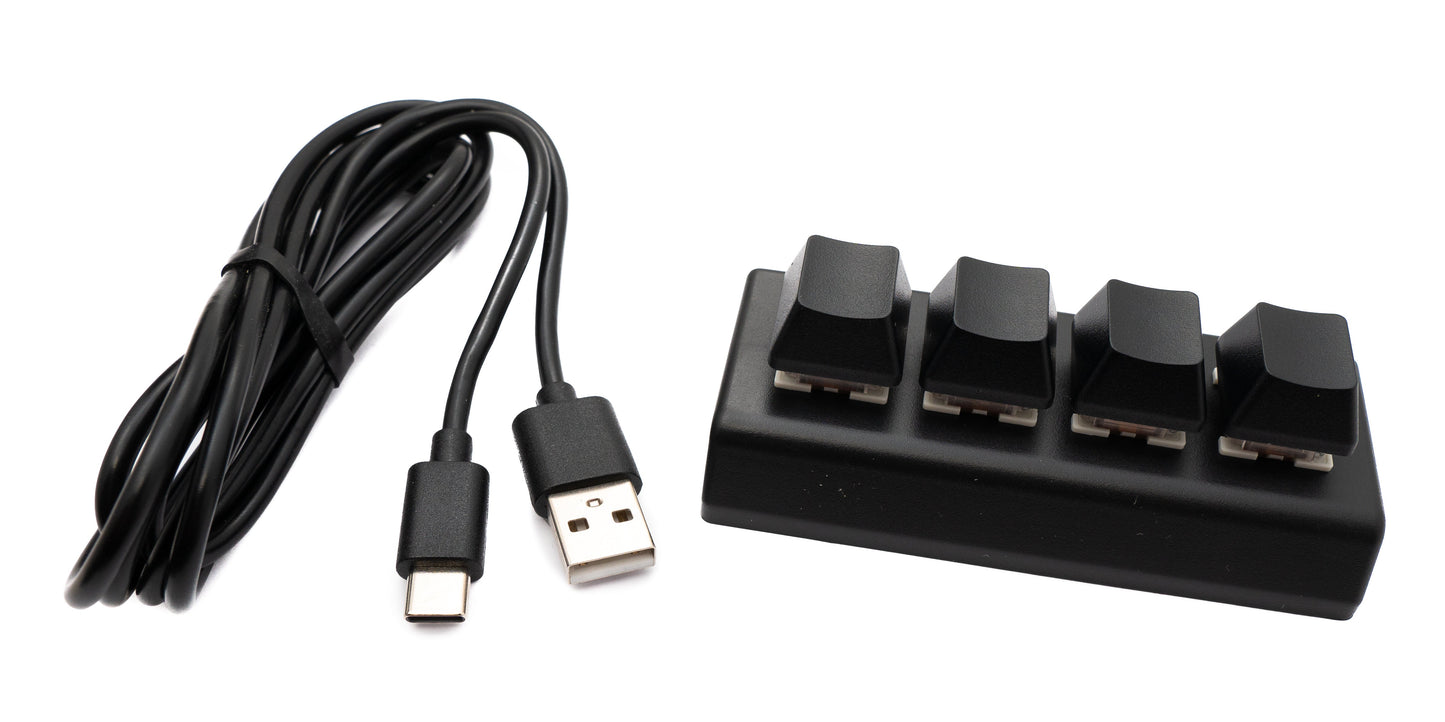 USB HID Mini Keypad 4 Tasten programmierbar mechanisch RGB LED PC Hotkeys Schwarz für osu!
