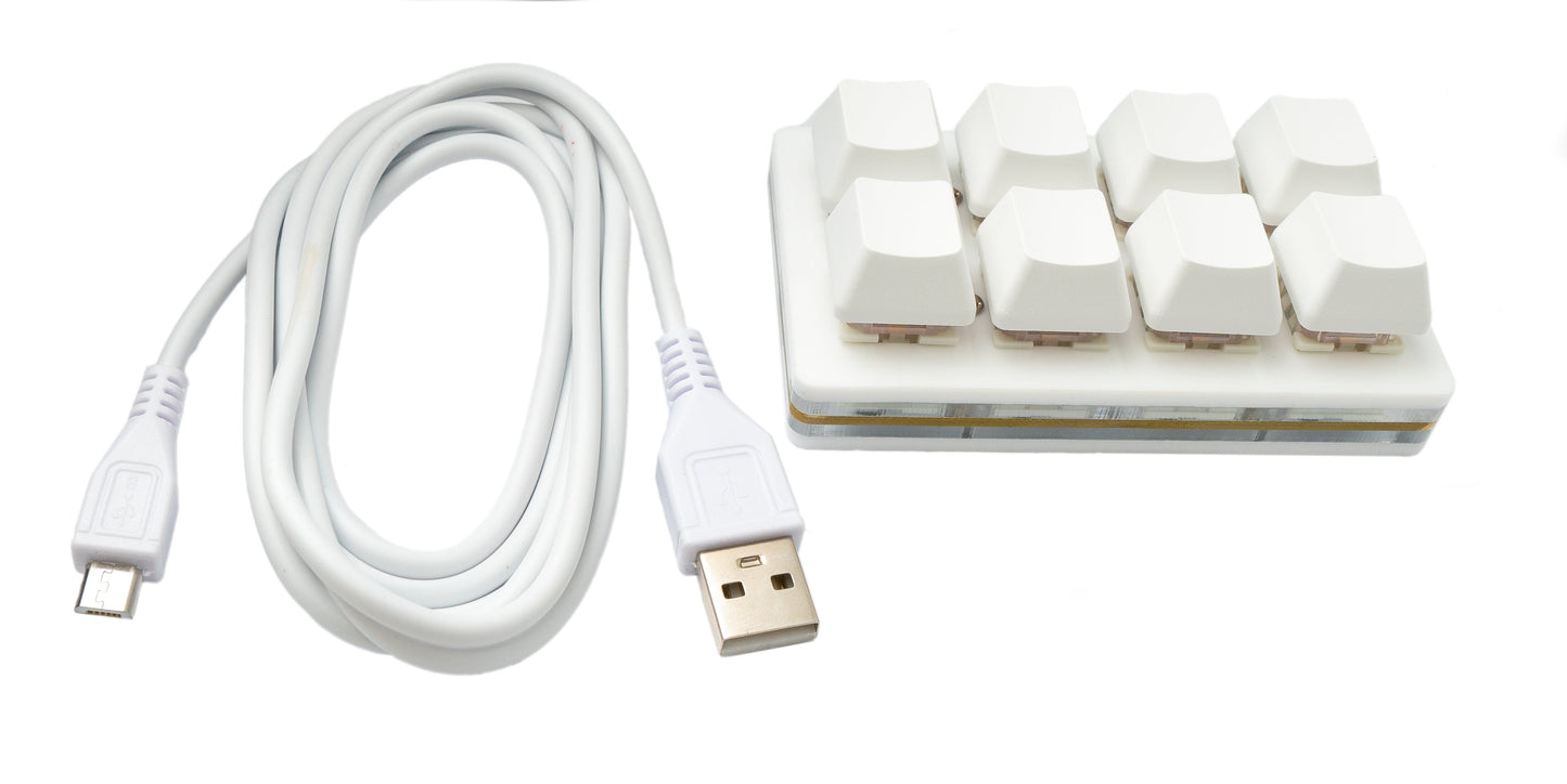 USB HID Mini Keypad 8 Tasten programmierbar mechanisch RGB LED PC Hotkeys Weiß für osu!