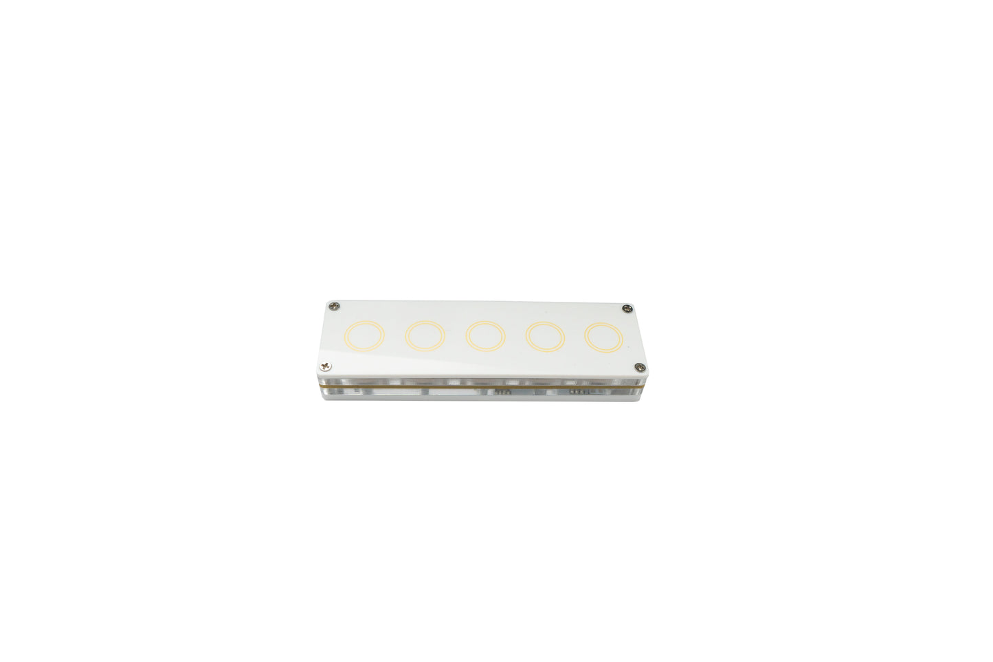 USB HID Mini snertilyklaborð með 5 forritanlegum vélrænum RGB LED flýtilyklum fyrir tölvur í hvítum lit.
