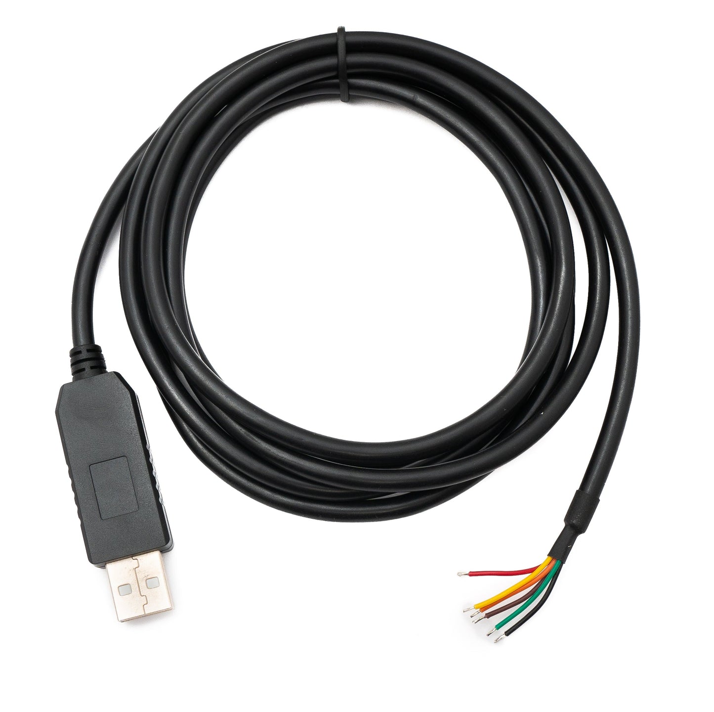 SYSTEM-S USB 2.0 cable 180 cm Type A to RS485 6 pin pigtail wire in black
