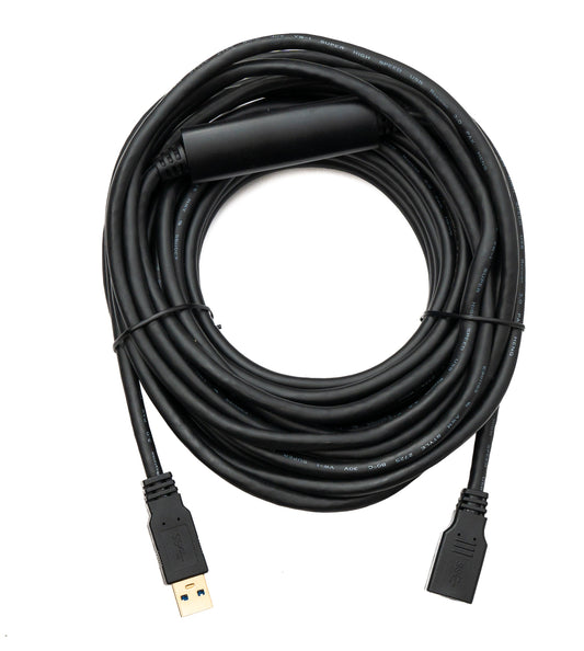 SYSTEM-S USB 3.0 snúra 10 m Tegund C karlkyns í kvenkyns 5 Gbit/s í svörtu