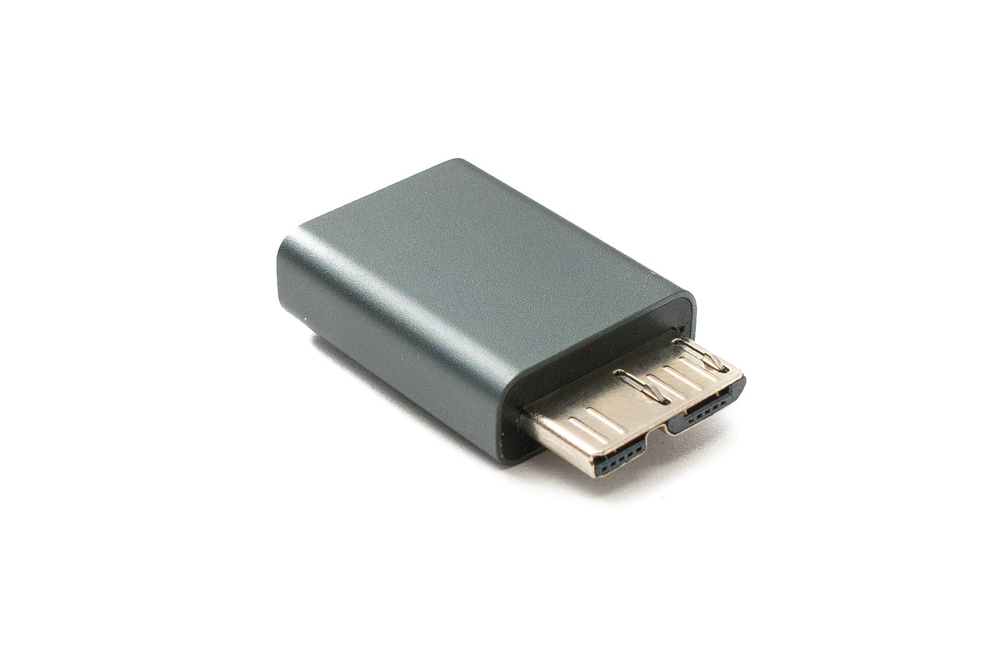 SYSTEM-S USB 3.0 Adapter Micro B male to 3.1 C female cable 5 Gbit/s 100W in gray