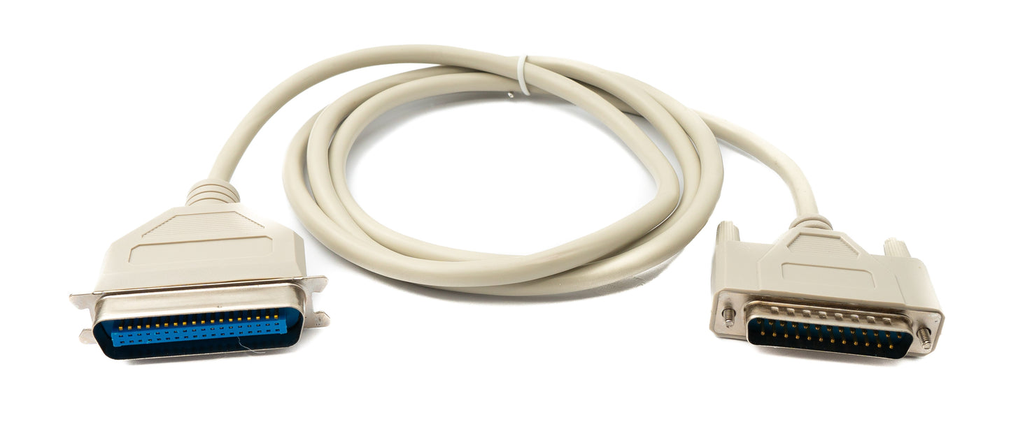 SYSTEM-S D Sub Kabel 150 cm 25 Pin Stecker zu 36 Pin Buchse DB25 CN36 in Grau