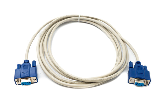 SYSTEM-S D Sub Nullmodem Kabel 3 m 9 Pin Stecker zu Stecker RS232 in Grau