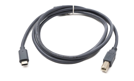SYSTEM-S USB 3.1 Type C snúra 150 cm karlkyns í 2.0 Type B karlkyns í gráu
