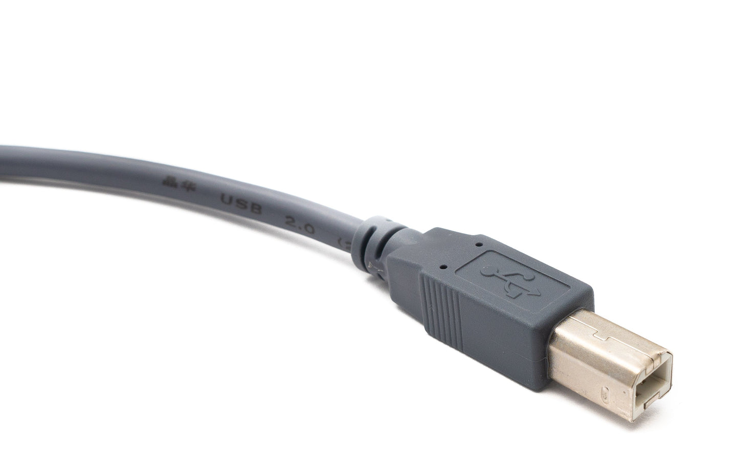 SYSTEM-S USB 3.1 Type C snúra 150 cm karlkyns í 2.0 Type B karlkyns í gráu