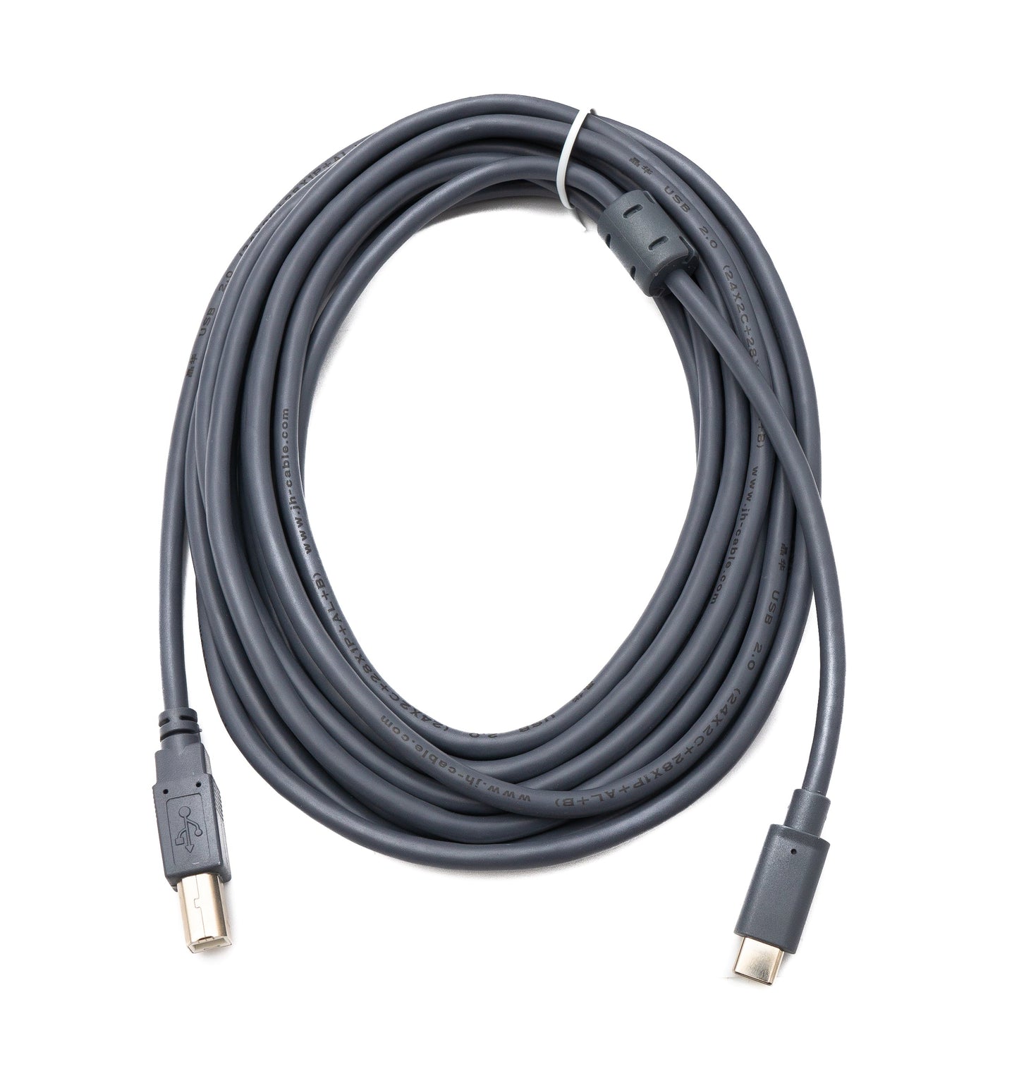SYSTEM-S USB 3.1 Type C cable 5 m male to 2.0 Type B male in gray