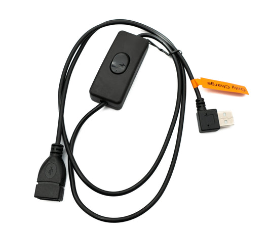 SYSTEM-S USB 2.0 snúra 100 cm af gerðinni A karlkyns í kvenkyns rofi, rétthyrndur