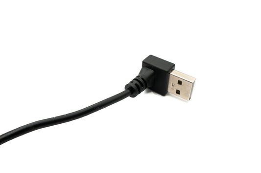 SYSTEM-S USB 2.0 snúra 100 cm af gerðinni A karlkyns í kvenkyns rofi með uppréttri horni
