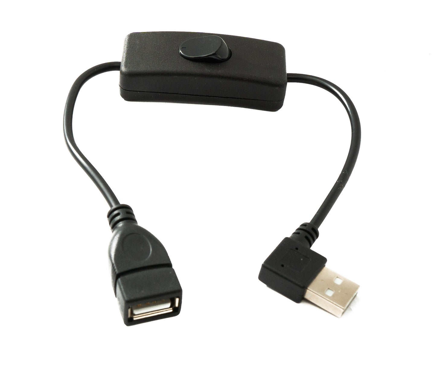 SYSTEM-S USB 2.0 cable 30 cm type A male to female switch angle right angled