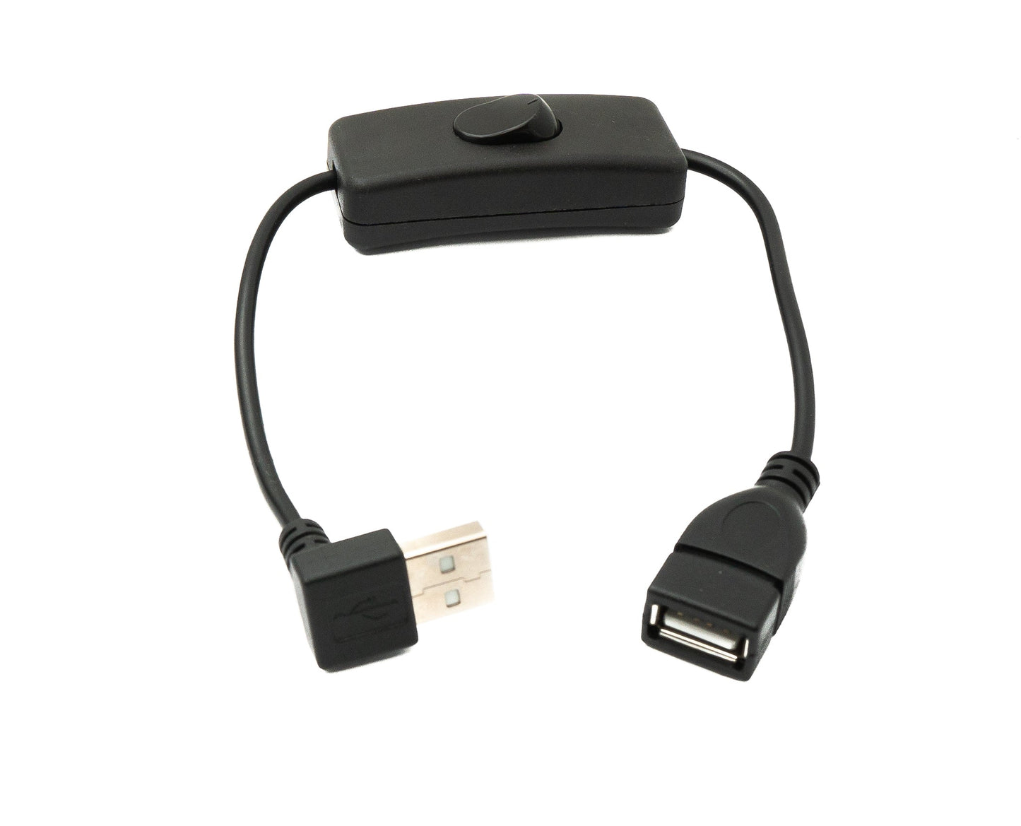 SYSTEM-S USB 2.0 Kabel 30 cm Typ A Stecker zu Buchse Schalter Winkel Up Angled