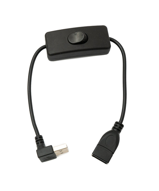 SYSTEM-S USB 2.0 Kabel 30 cm Typ A Stecker zu Buchse Schalter Winkel Up Angled
