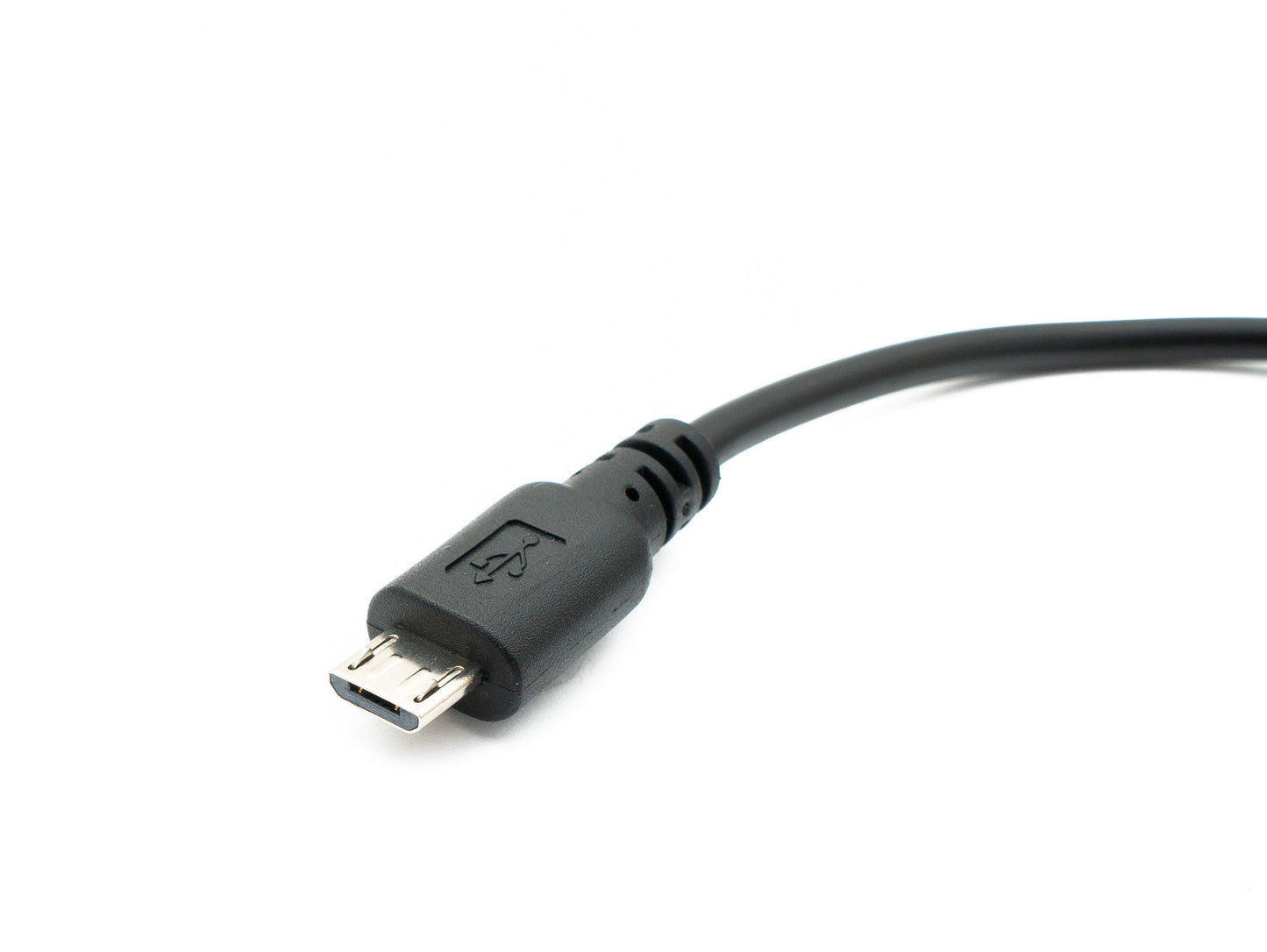 SYSTEM-S USB 2.0 snúra 30 cm Micro B karlkyns í kvenkyns rofi í svörtu