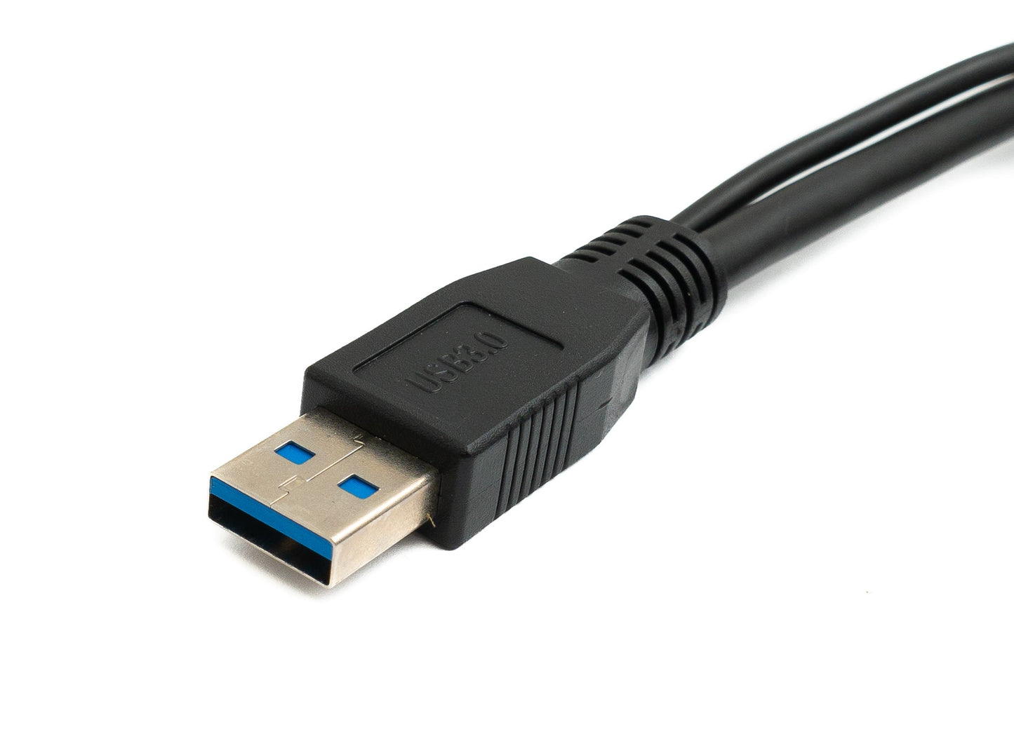SYSTEM-S USB 3.0 Y Kabel 60 cm Typ A Stecker zu Micro B Stecker & 2.0 A Stecker in Schwarz