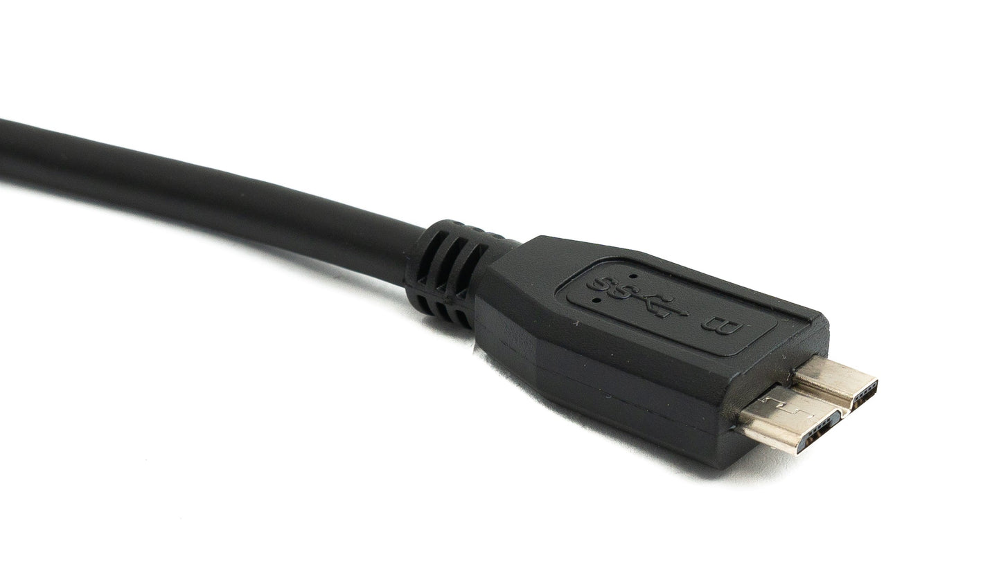 SYSTEM-S USB 3.0 Y Kabel 60 cm Typ A Stecker zu Micro B Stecker & 2.0 A Stecker in Schwarz