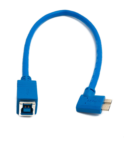SYSTEM-S USB 3.0 cable 30 cm Type B female to Micro B male Right Angled 5 Gbit/s in blue