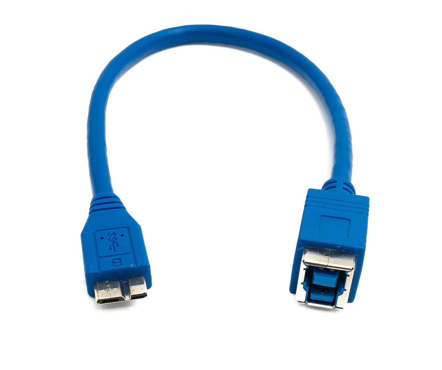 SYSTEM-S USB 3.0 snúra 30 cm Tegund B kvenkyns í Micro B karlkyns 5 Gbit/s í bláu