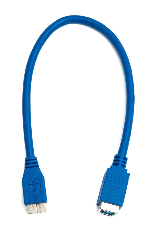 SYSTEM-S USB 3.0 snúra 30 cm Tegund B kvenkyns í Micro B karlkyns 5 Gbit/s í bláu
