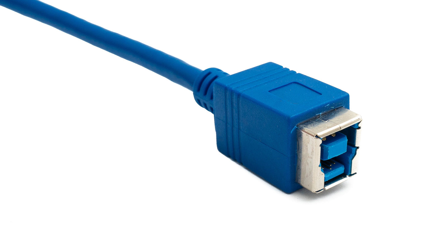 SYSTEM-S USB 3.0 snúra 30 cm Tegund B kvenkyns í Micro B karlkyns 5 Gbit/s í bláu