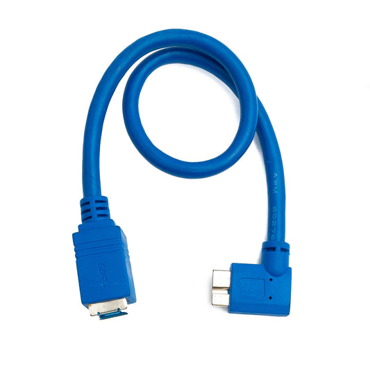 SYSTEM-S USB 3.0 cable 30 cm Type B female to Micro B male Left Angled 5 Gbit/s in Blue
