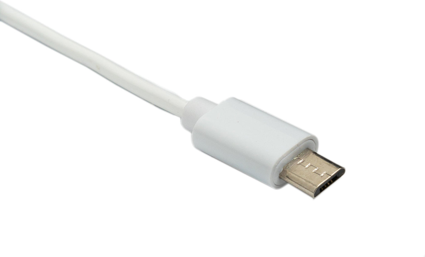 SYSTEM-S USB 2.0 Kabel 100 cm Micro B Stecker zu Buchse Spirale in Weiß
