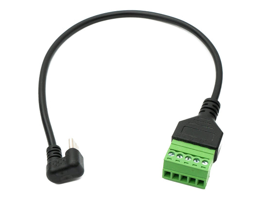 SYSTEM-S USB 3.1 snúra 30 cm tengi af gerð C í 5 pinna tengiklemma U-snúningur með 180° horni