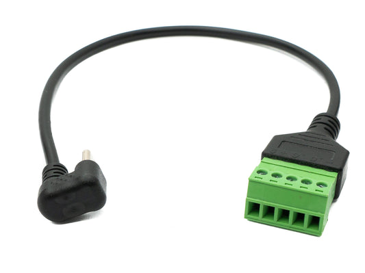 SYSTEM-S USB 3.1 snúra 30 cm tengi af gerð C í 5 pinna tengiklemma U-snúningur með 180° horni