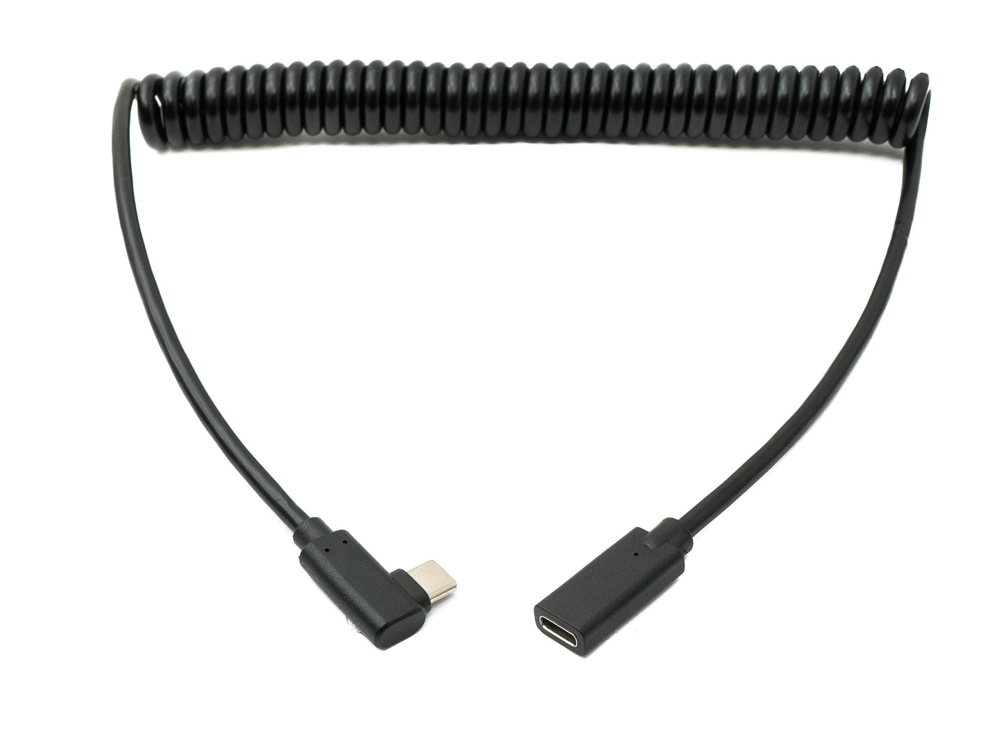 SYSTEM-S USB 3.1 Kabel 180 cm Typ C Buchse zu Stecker Spirale Left Right Angled Winkel