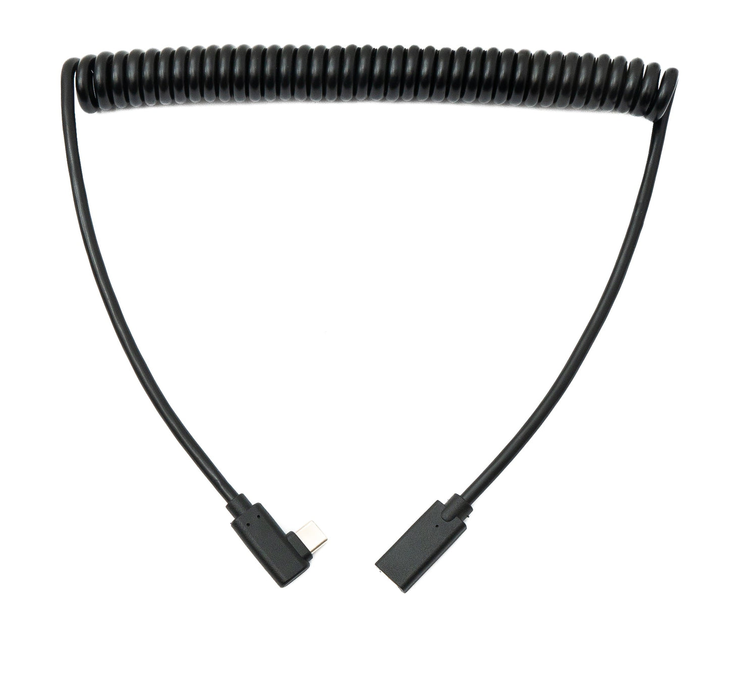 SYSTEM-S USB 3.1 Kabel 180 cm Typ C Buchse zu Stecker Spirale Left Right Angled Winkel