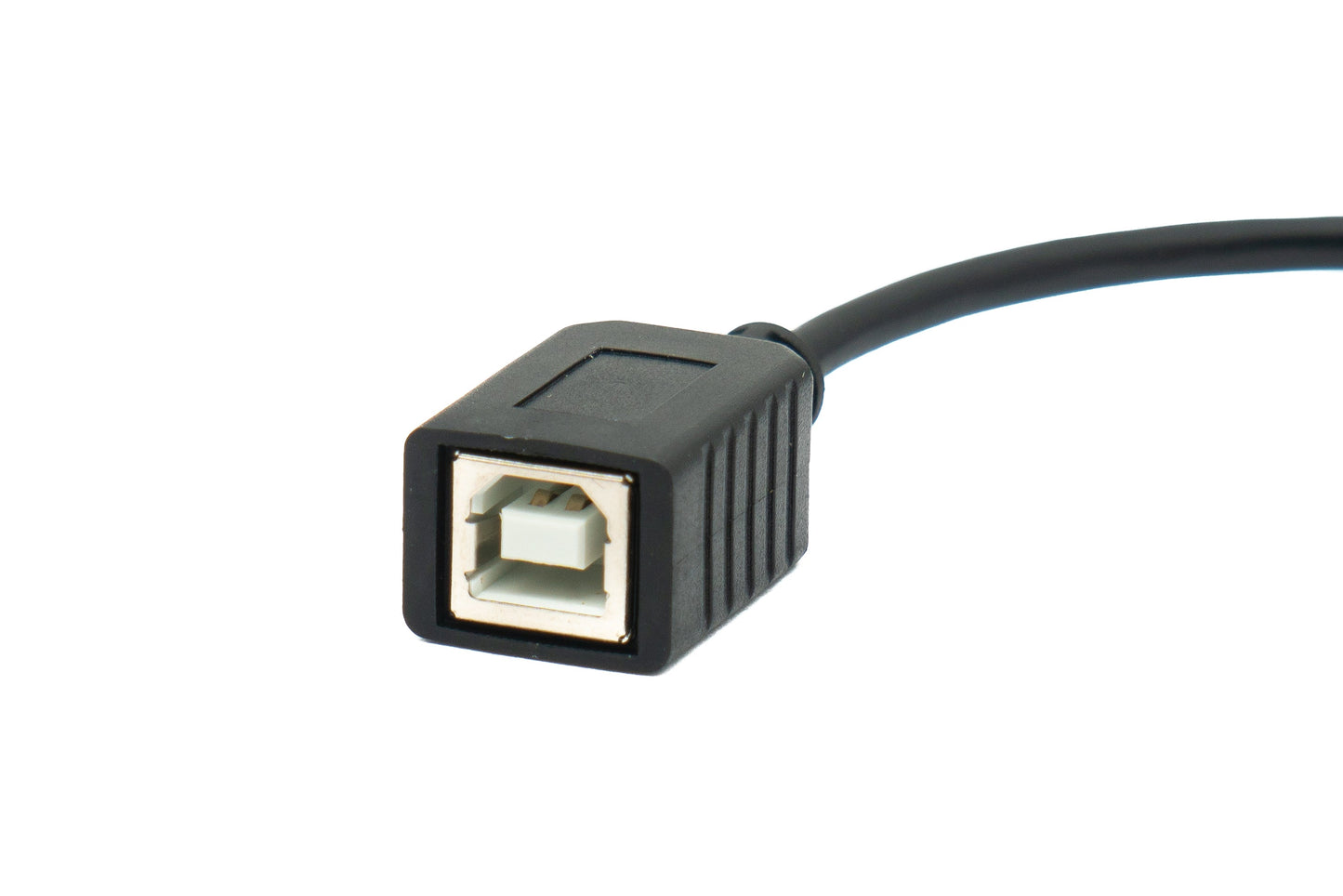 SYSTEM-S USB 2.0 snúra 20 cm af gerðinni B karlkyns í kvenkyns í svörtu