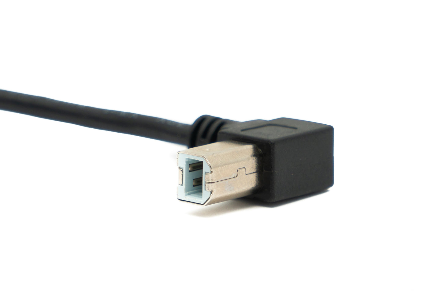 SYSTEM-S USB 2.0 snúra 20 cm af gerðinni B karlkyns í kvenkyns, upprétt í svörtu