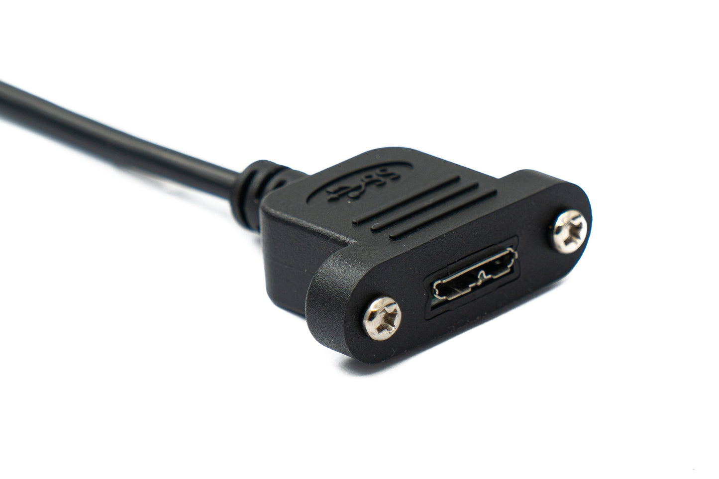 SYSTEM-S USB 3.0 Kabel 50 cm Micro B Buchse zu 2.0 Mini B Stecker Panel Mount Schraube