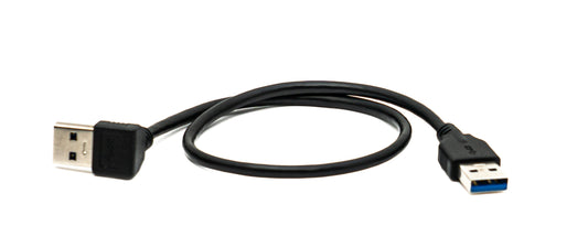 SYSTEM-S USB 3.0 snúra 40 cm Tegund A karlkyns í karlkyns niðurhallað 5 Gbit/s svart
